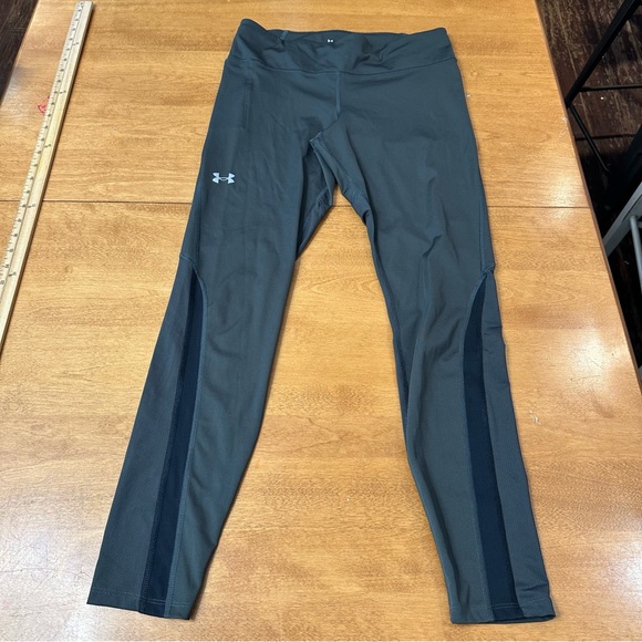 Under Armour Women’s Compression Workout Leggings Sz Large L Gray Active Pockets - Picture 1 of 9